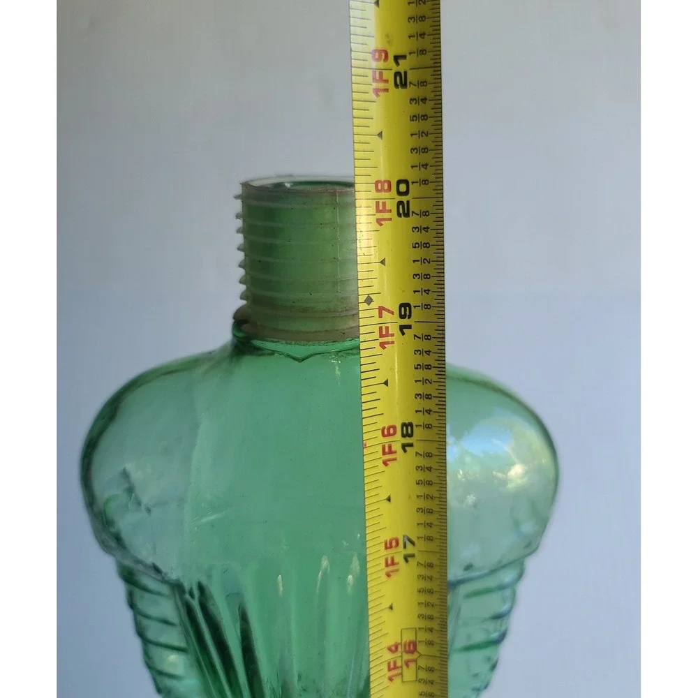 Vintage Green‎ Glass Knight Armor Wine Bottle Decanter Glassware Collectible